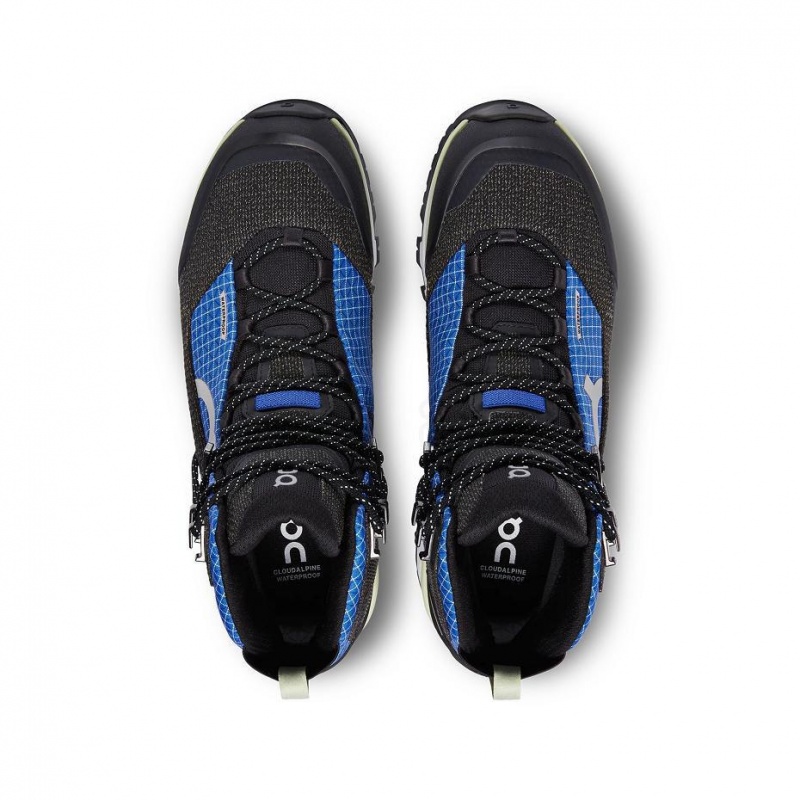 Black / Blue On Cloudalpine Waterproof Women's Hiking Boots | USA_ON8527