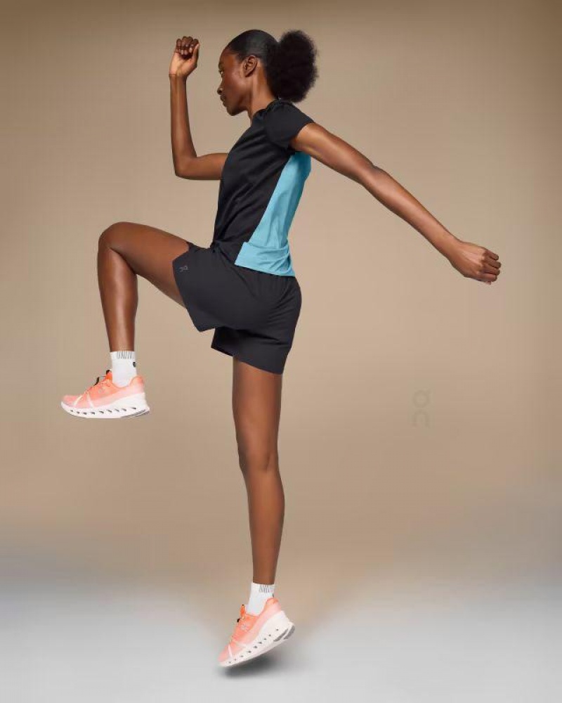 Black / Blue On Performance-T Women's T-shirts | USA_ON9108