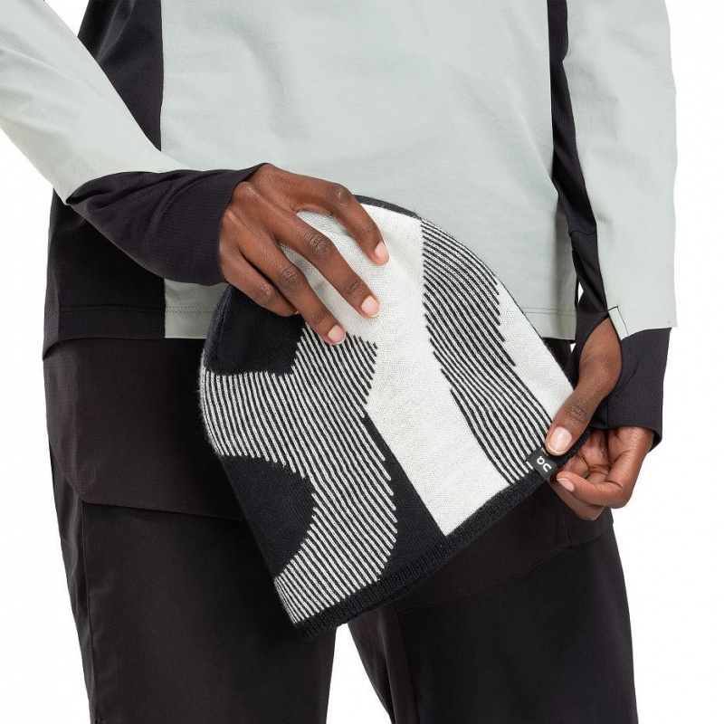 Black / Grey On Explorer Merino Women's Beanie | USA_ON8630