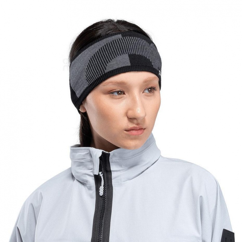 Black / Grey On Explorer Merino Women's Headband | USA_ON9038