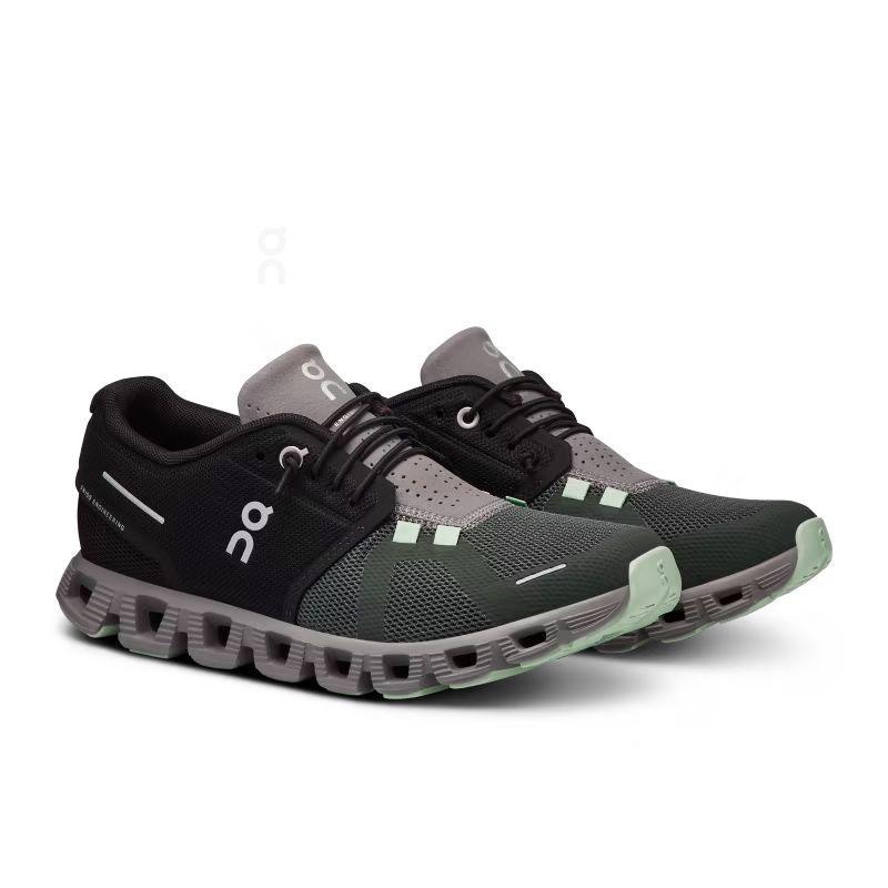 Black / Olive On Cloud 5 Women's Sneakers | USA_ON8389