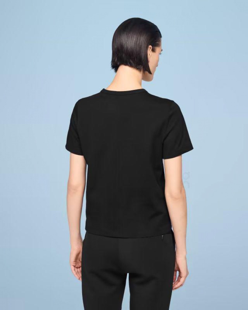 Black / White On Graphic Women's T-shirts | USA_ON8295