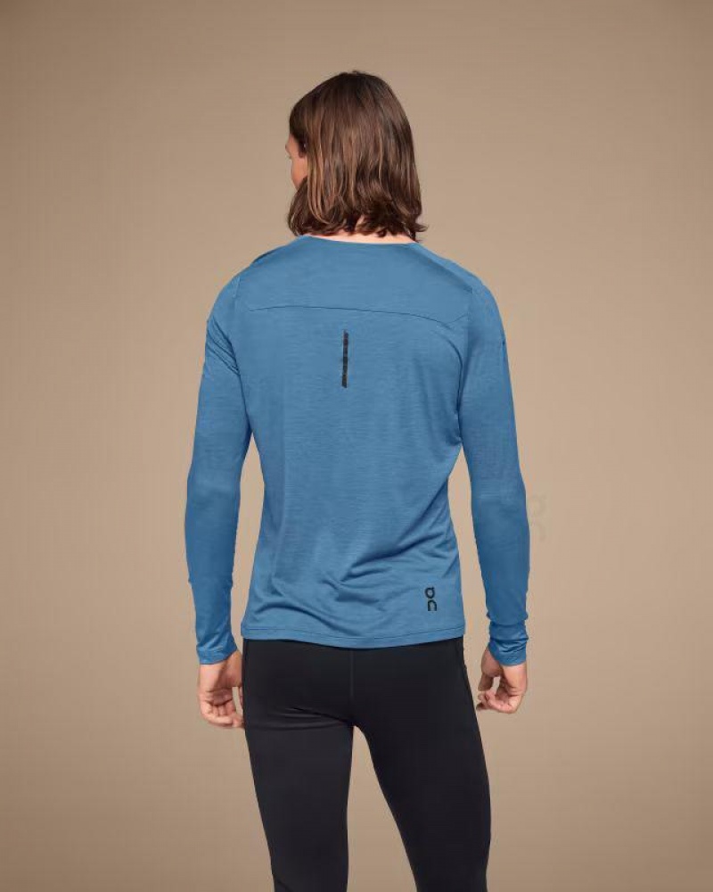 Blue On Performance Long-T Men's T-shirts | USA_ON8772