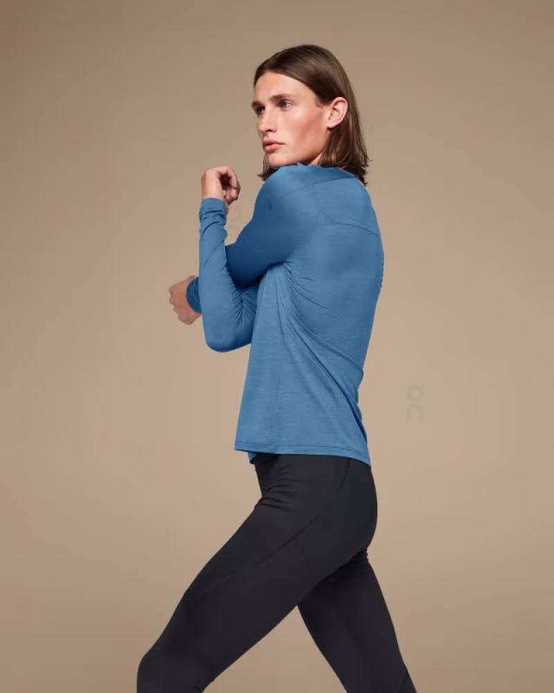 Blue On Performance Long-T Men's T-shirts | USA_ON8772