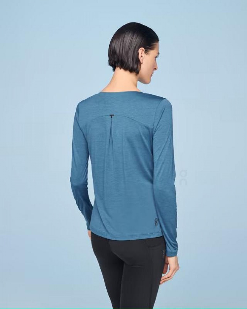 Blue On Performance Long-T Women's T-shirts | USA_ON8422