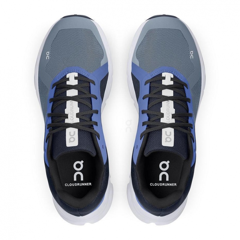 Blue / Grey On Cloudrunner Men's Road Running Shoes | USA_ON8453