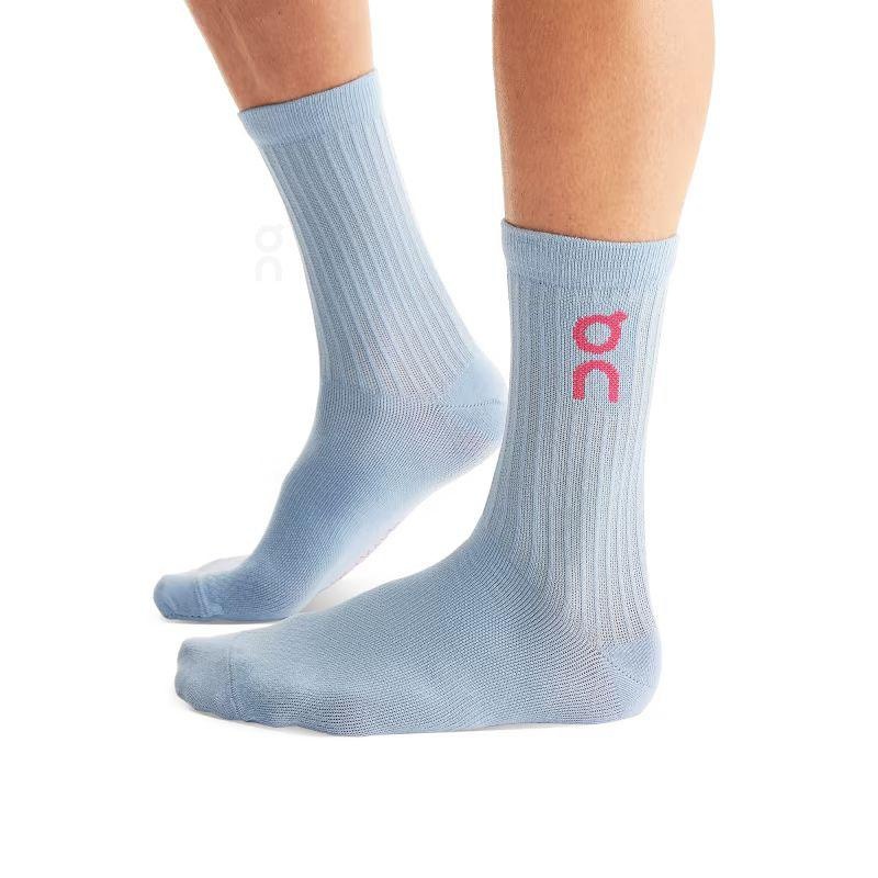 Blue / White / Yellow On Logo 3-Pack Women's Socks | USA_ON8555