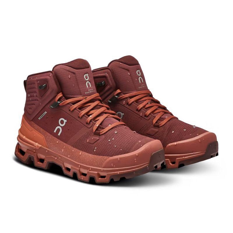 Burgundy On Cloudrock 2 Waterproof Women's Hiking Boots | USA_ON8452