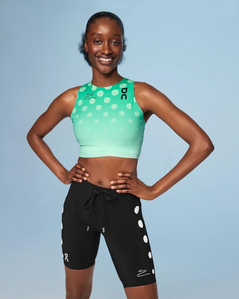 Green On Crop Top Light Distance Women's Tank | USA_ON8279