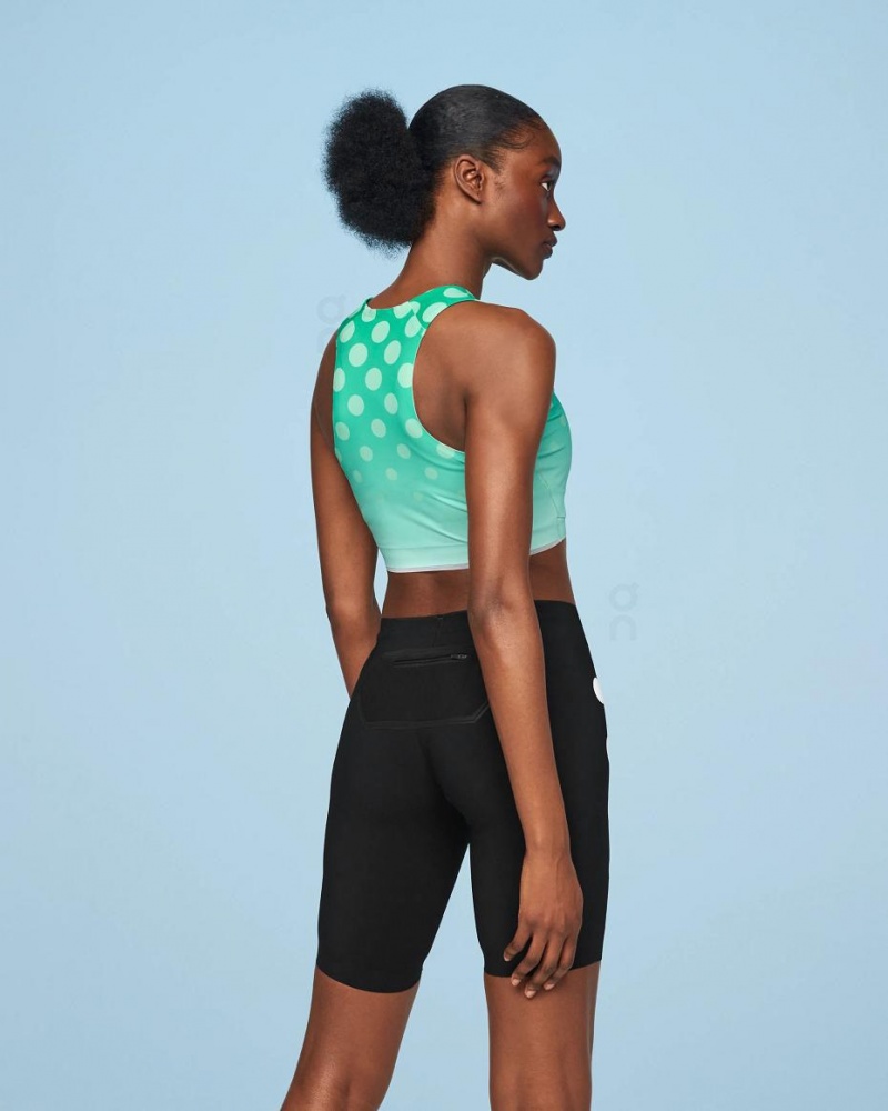 Green On Crop Top Light Distance Women's Tank | USA_ON8279