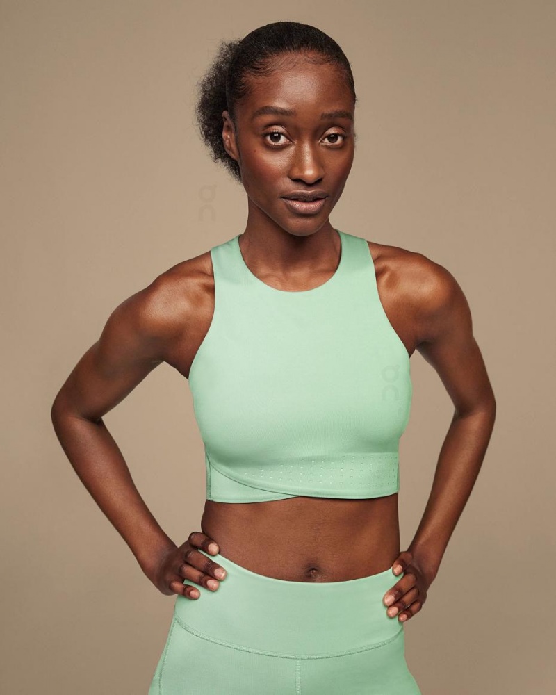 Green On Race Crop Women's Tank | USA_ON8156