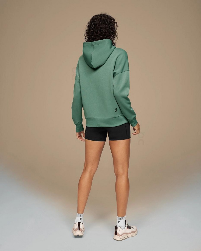 Green On Zipped Women's Hoodie | USA_ON8322