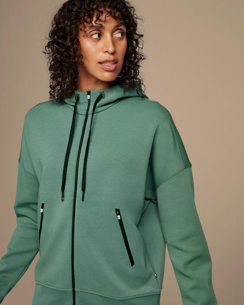 Green On Zipped Women\'s Hoodie | USA_ON8322