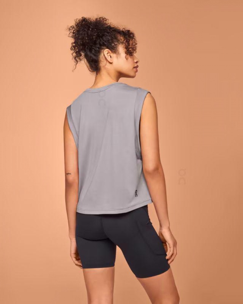 Grey On Focus Crop Women's Tank | USA_ON8704