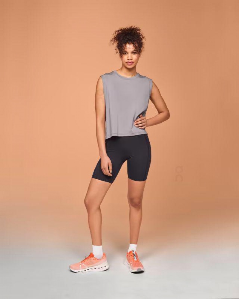 Grey On Focus Crop Women\'s Tank | USA_ON8704
