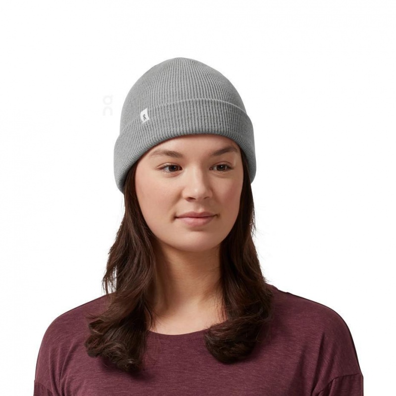 Grey On Merino Women's Beanie | USA_ON8618