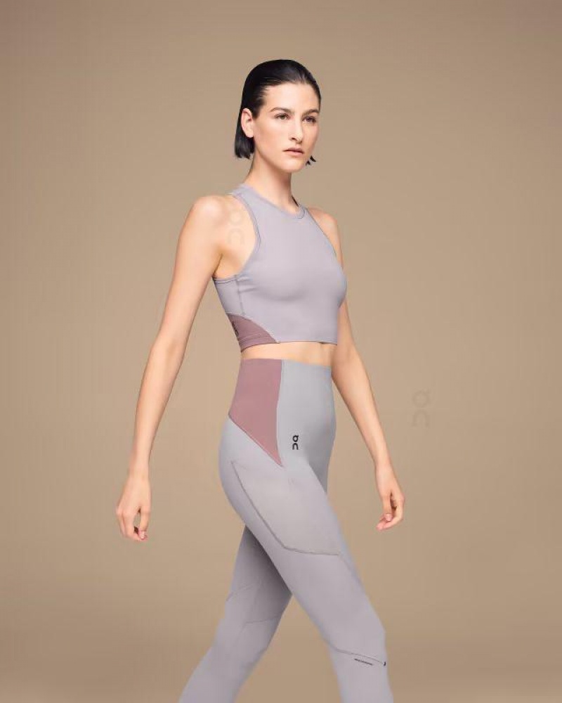 Grey On Movement Crop Women's Tank | USA_ON8507