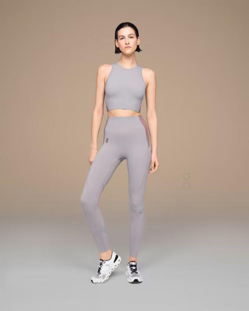 Grey On Movement Crop Women's Tank | USA_ON8507
