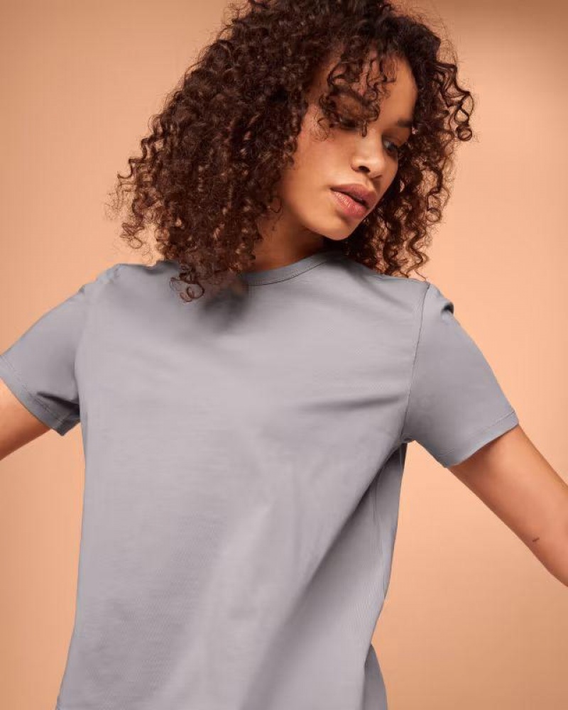Grey On On-T Women's T-shirts | USA_ON8615