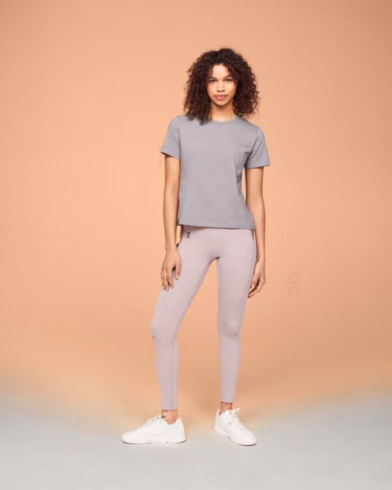 Grey On On-T Women's T-shirts | USA_ON8615