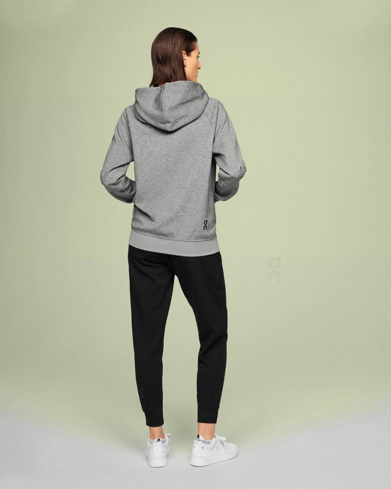 Grey On Zipped Women's Hoodie | USA_ON8580