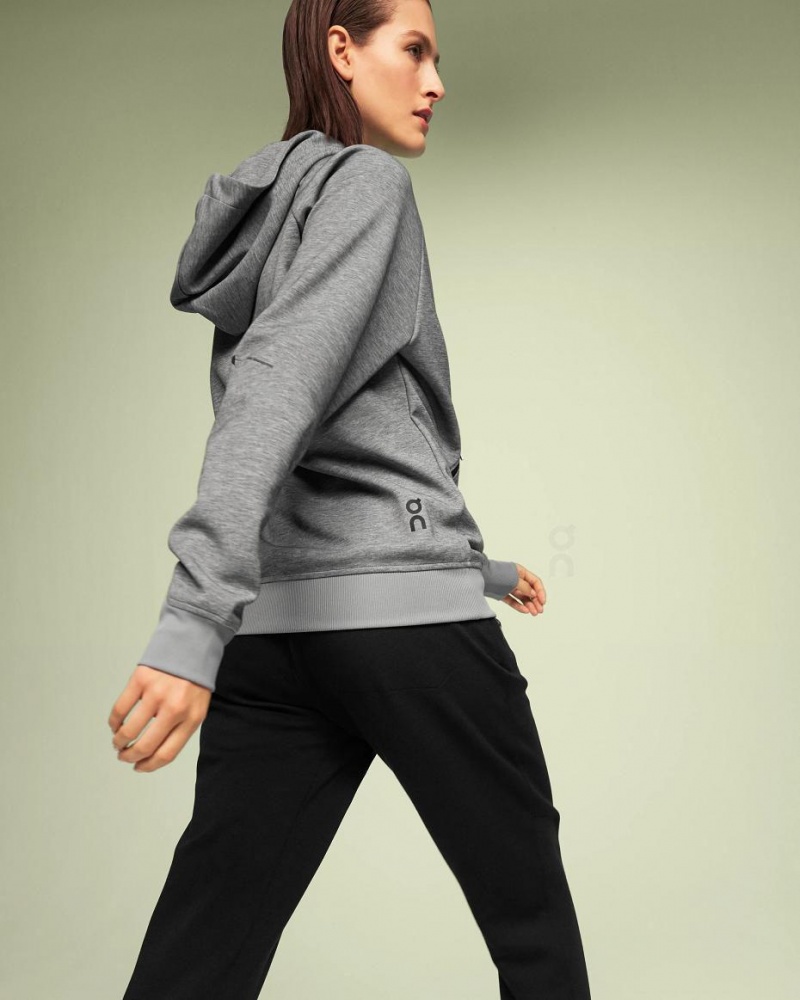 Grey On Zipped Women's Hoodie | USA_ON8580