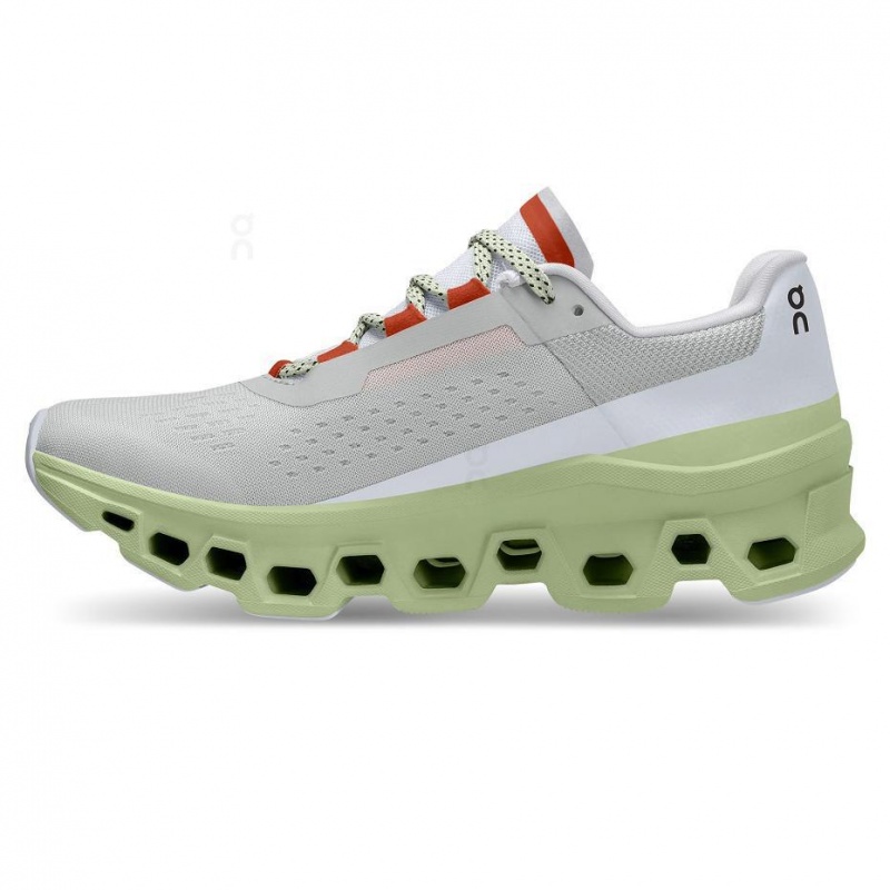 Grey / Green On Cloudmonster Women's Road Running Shoes | USA_ON8092