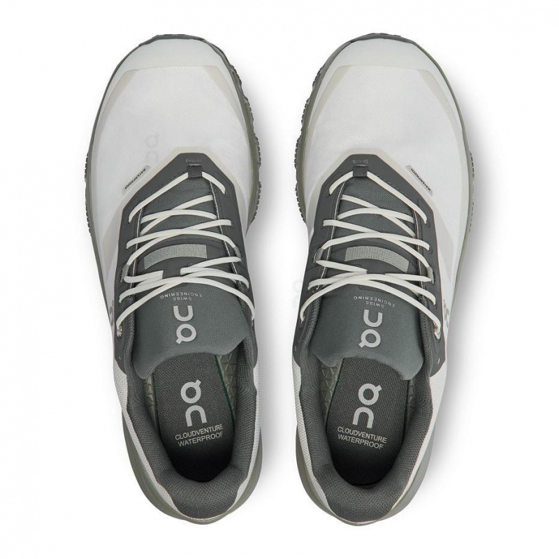 Grey / Olive On Cloudventure Waterproof Men's Trail Running Shoes | USA_ON8929