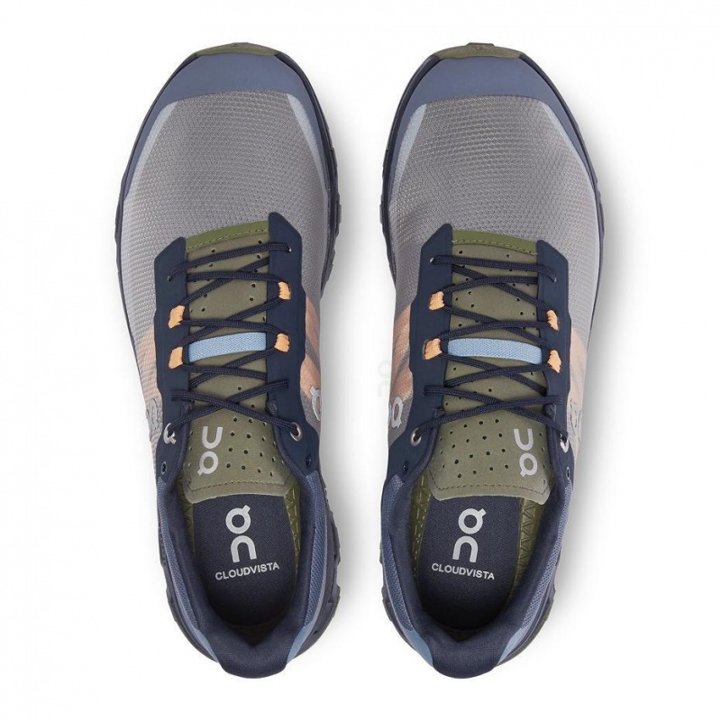 Grey / Olive On Cloudvista Men's Trail Running Shoes | USA_ON8436