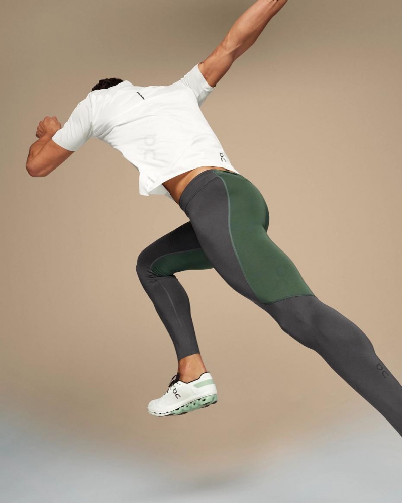 Grey / Olive On Performance Men's Tights | USA_ON9103