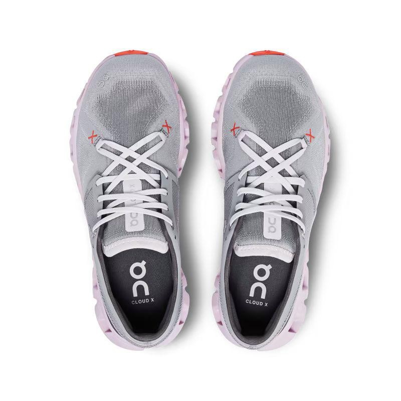 Grey / Purple On Cloud X 3 Women's Road Running Shoes | USA_ON9058