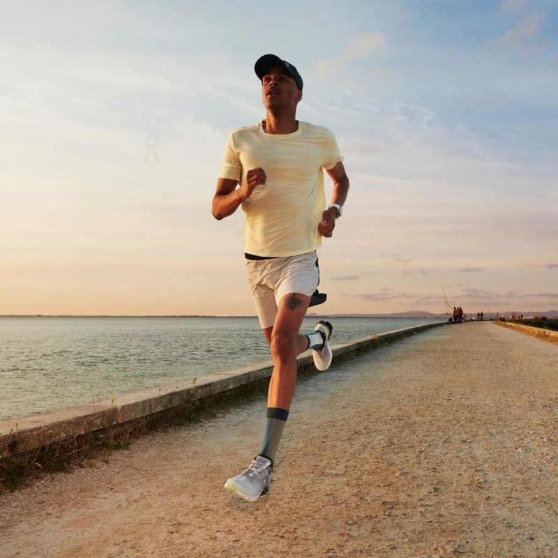 Grey / Yellow On Cloudflow Men's Road Running Shoes | USA_ON8457