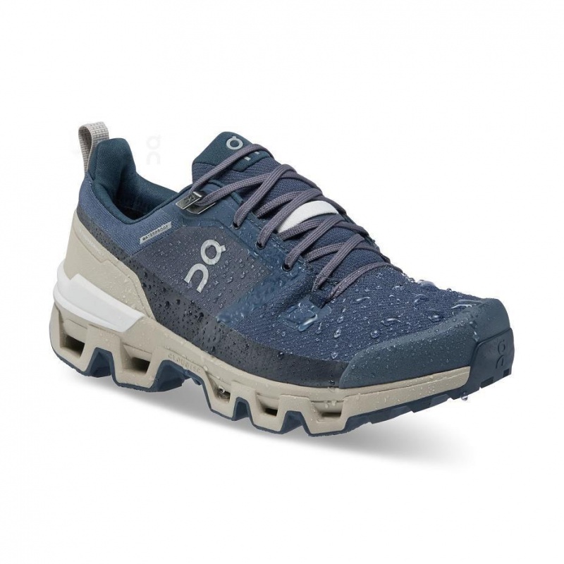 Navy On Cloudwander Waterproof Women's Hiking Shoes | USA_ON9126