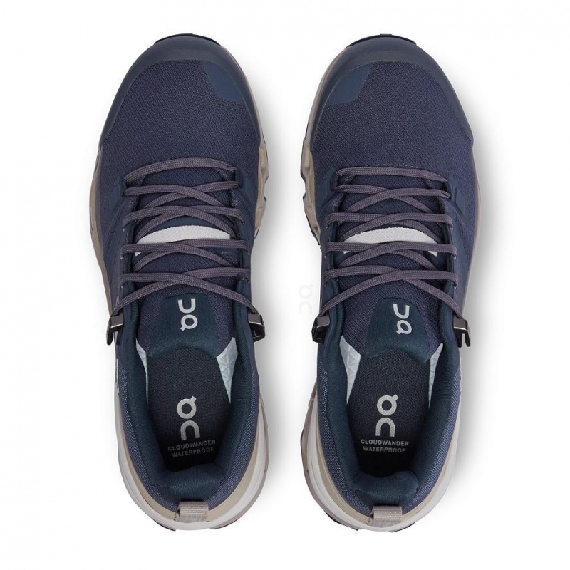 Navy On Cloudwander Waterproof Women's Hiking Shoes | USA_ON9126