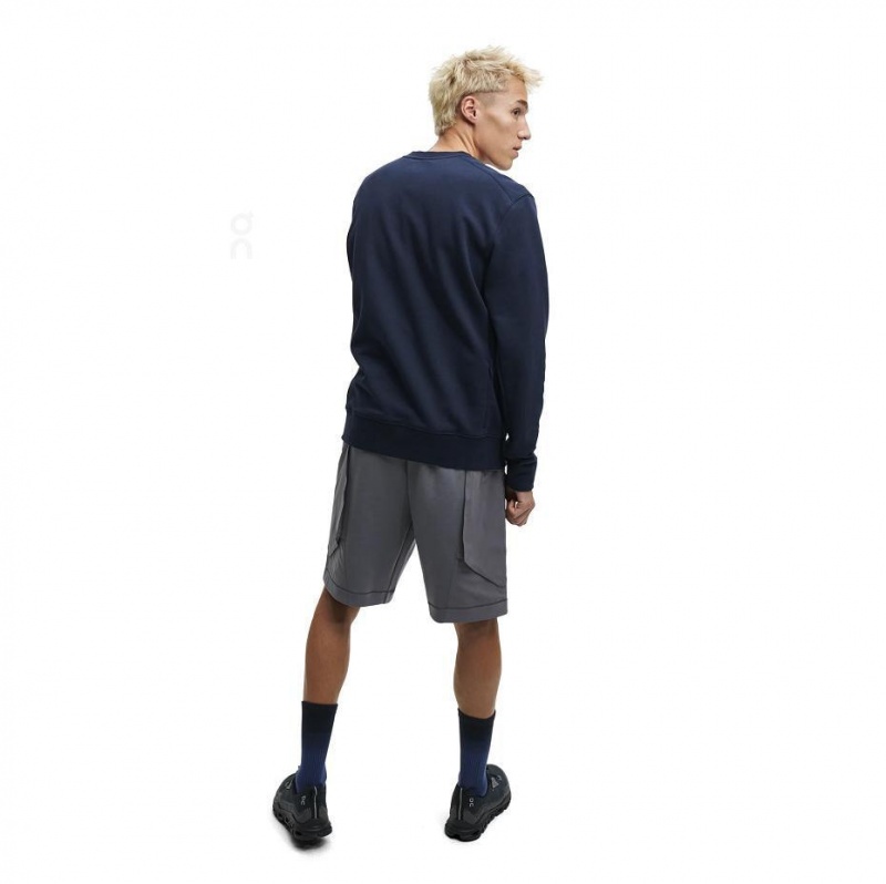 Navy On Crew Neck Men's Sweatshirts | USA_ON8152