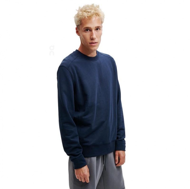 Navy On Crew Neck Men\'s Sweatshirts | USA_ON8152