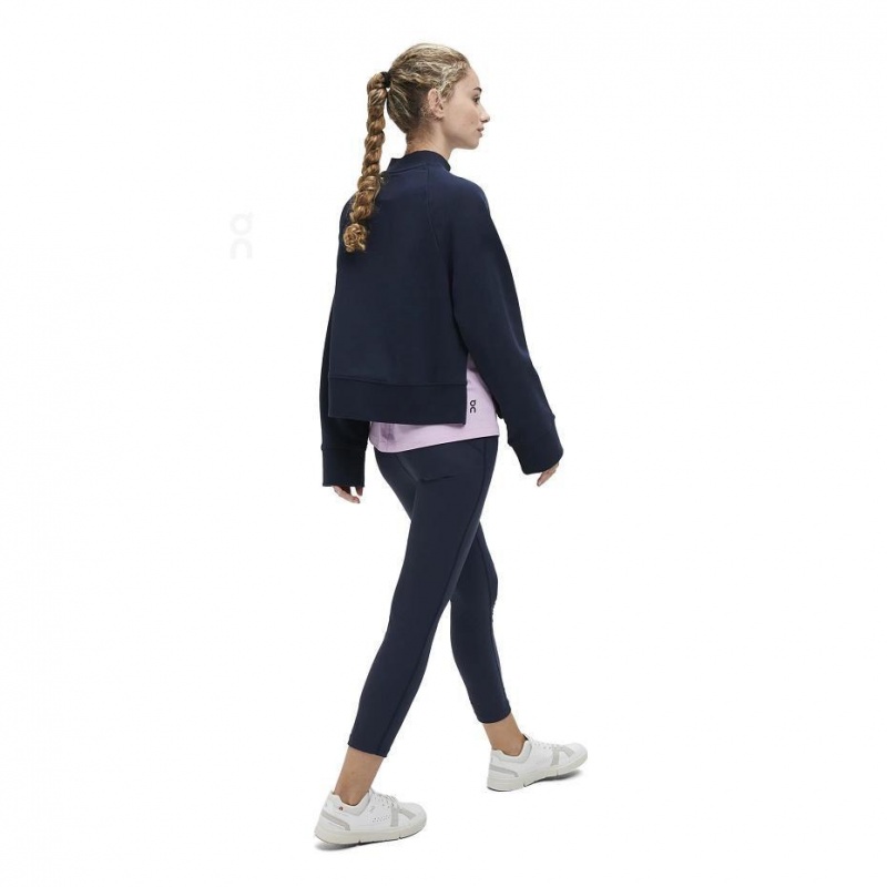 Navy On Crew Neck Women's Sweatshirts | USA_ON8622
