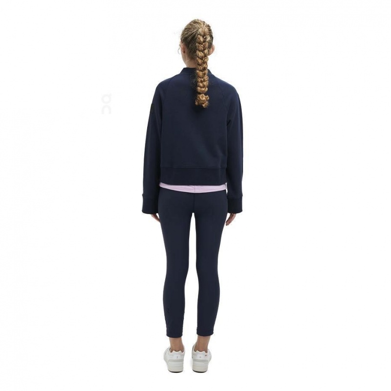 Navy On Crew Neck Women's Sweatshirts | USA_ON8622