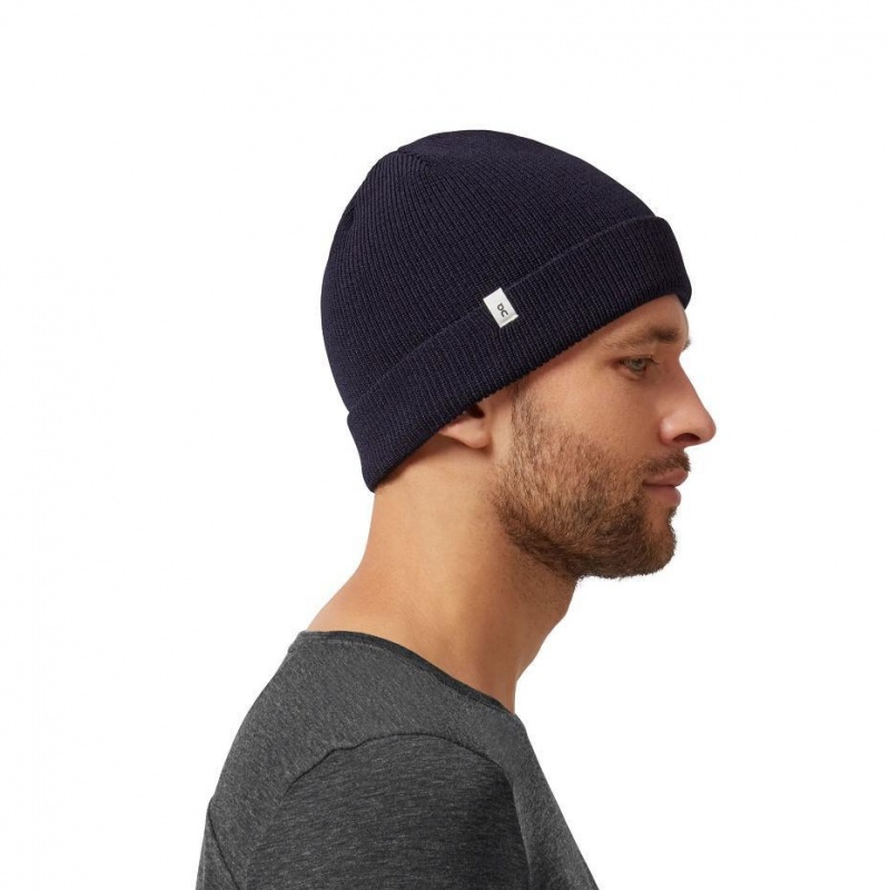 Navy On Merino Men's Beanie | USA_ON8907