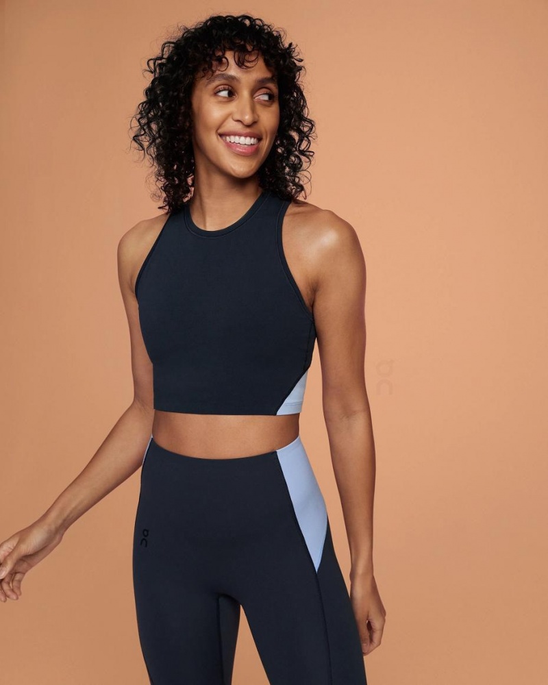 Navy On Movement Crop Women's Tank | USA_ON8431