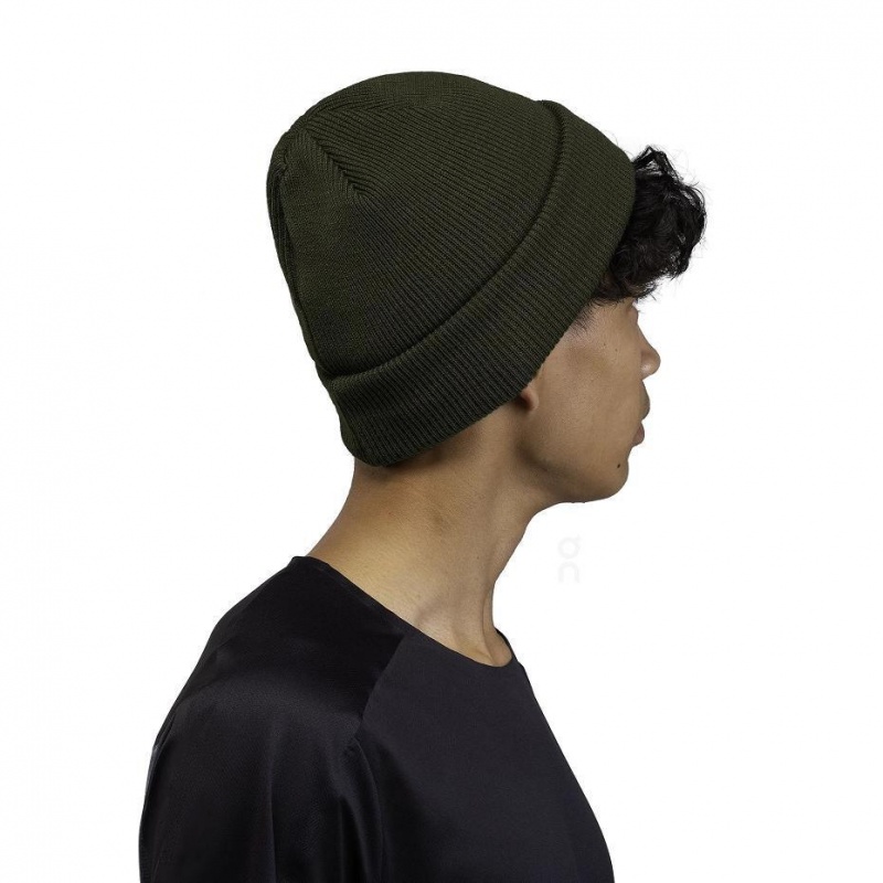 Olive On Merino Men's Beanie | USA_ON9142