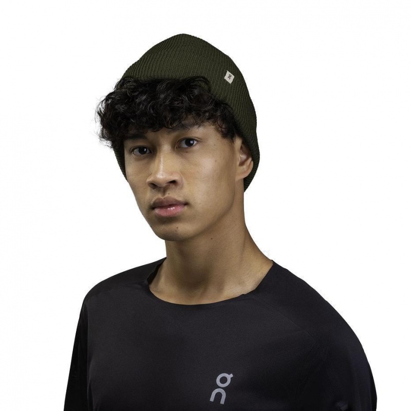 Olive On Merino Men's Beanie | USA_ON9142