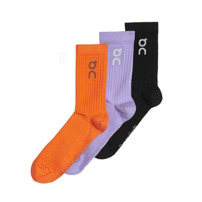 Orange / Purple / Black On Logo 3-Pack Women\'s Socks | USA_ON8839