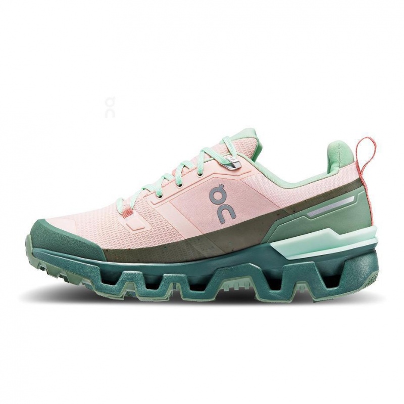 Pink / Green On Cloudwander Waterproof Women's Hiking Shoes | USA_ON8826