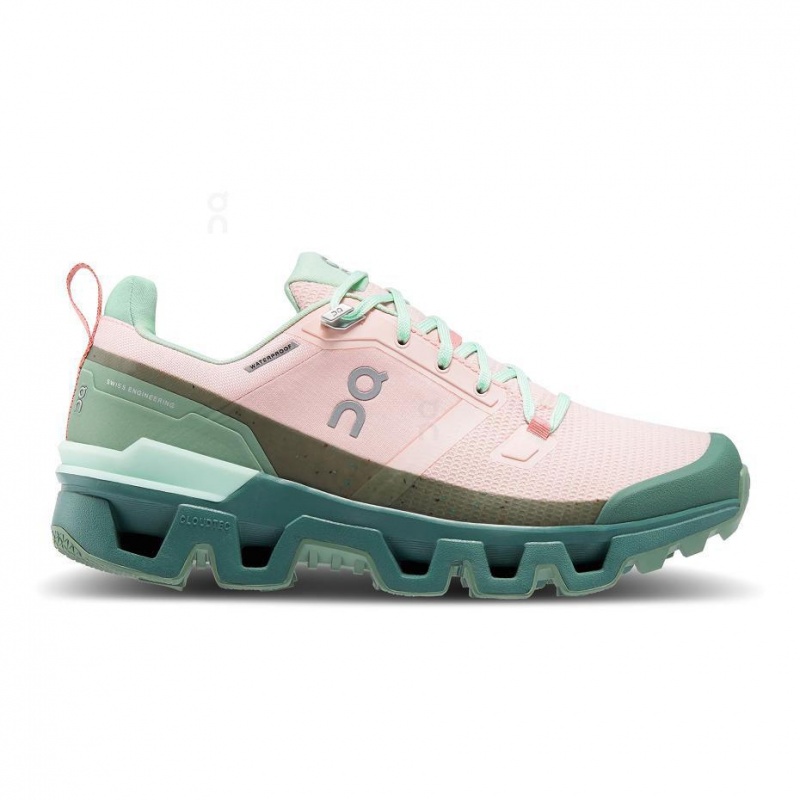Pink / Green On Cloudwander Waterproof Women\'s Hiking Shoes | USA_ON8826
