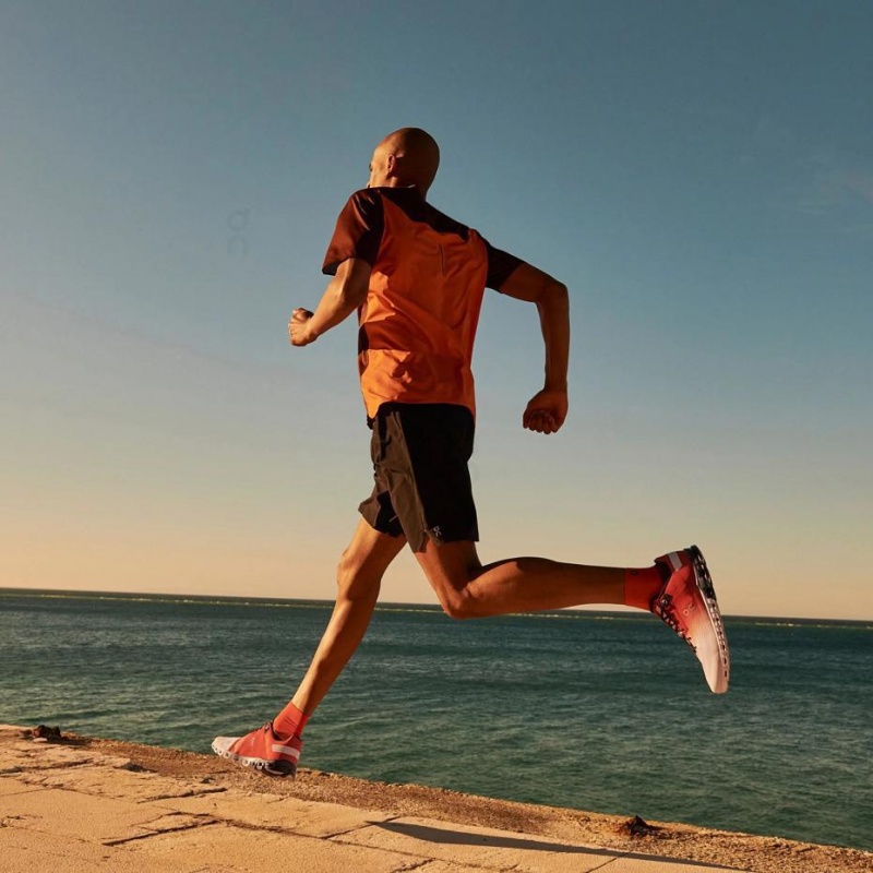 Red / White On Cloudflow Men's Road Running Shoes | USA_ON8125