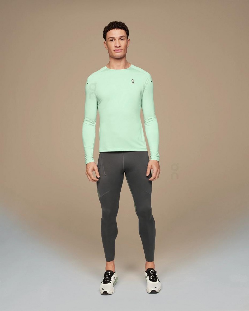 Turquoise On Performance Long-T Men's T-shirts | USA_ON8911