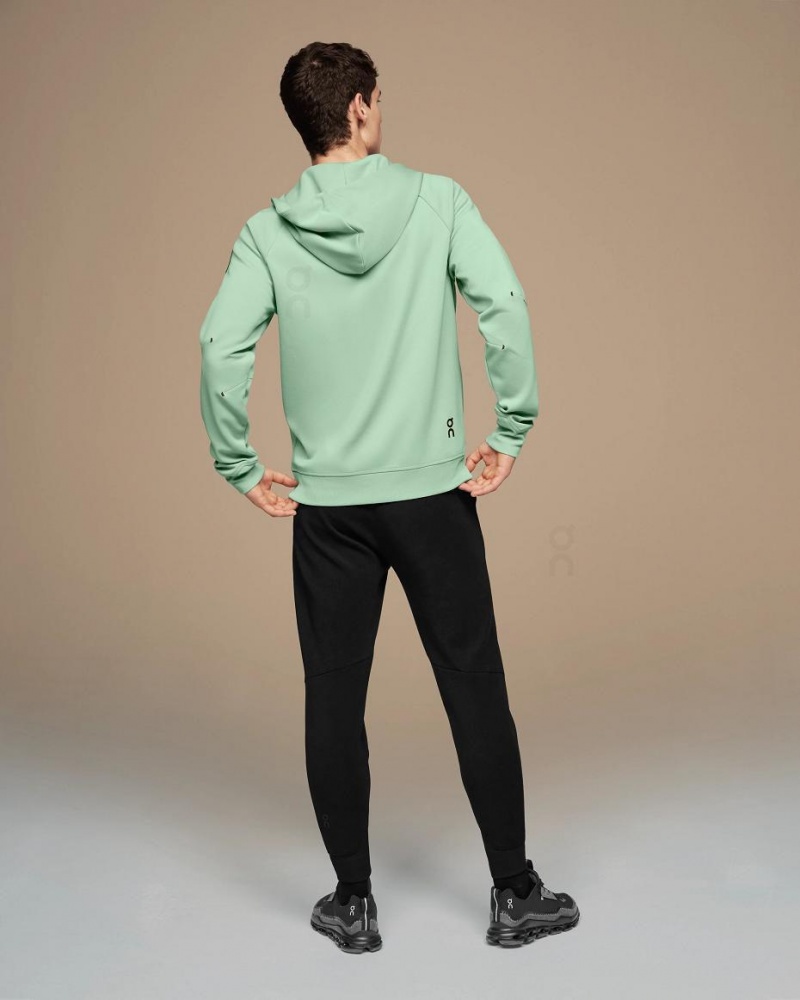 Turquoise On Zipped Men's Hoodie | USA_ON9099