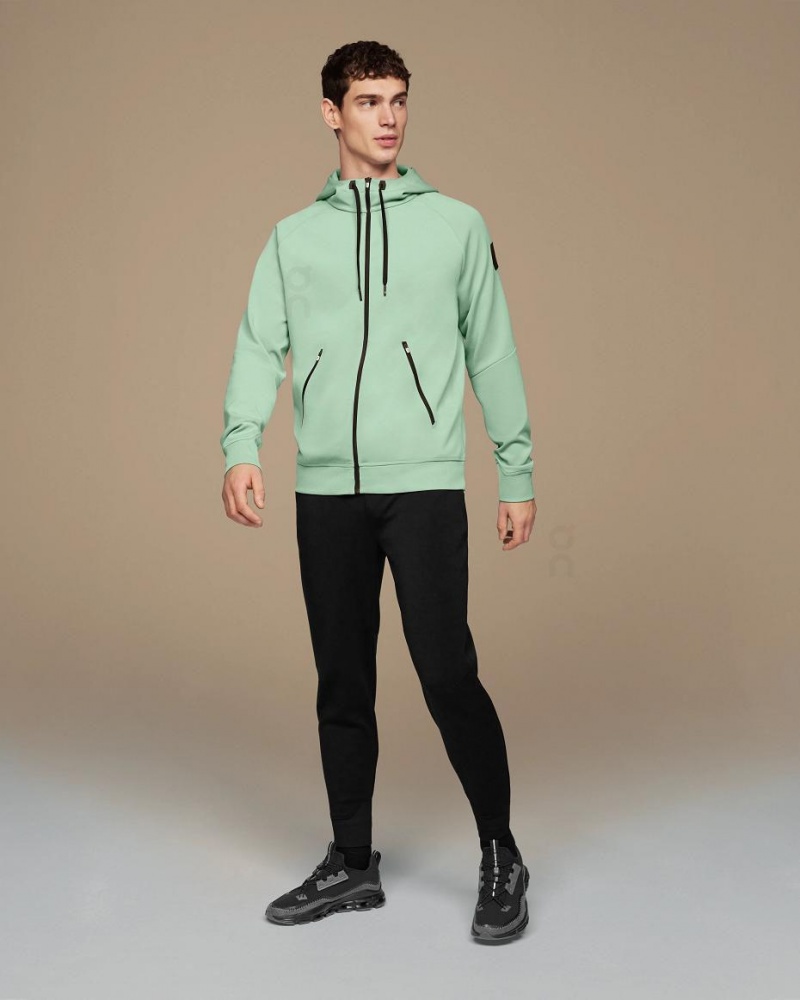 Turquoise On Zipped Men's Hoodie | USA_ON9099