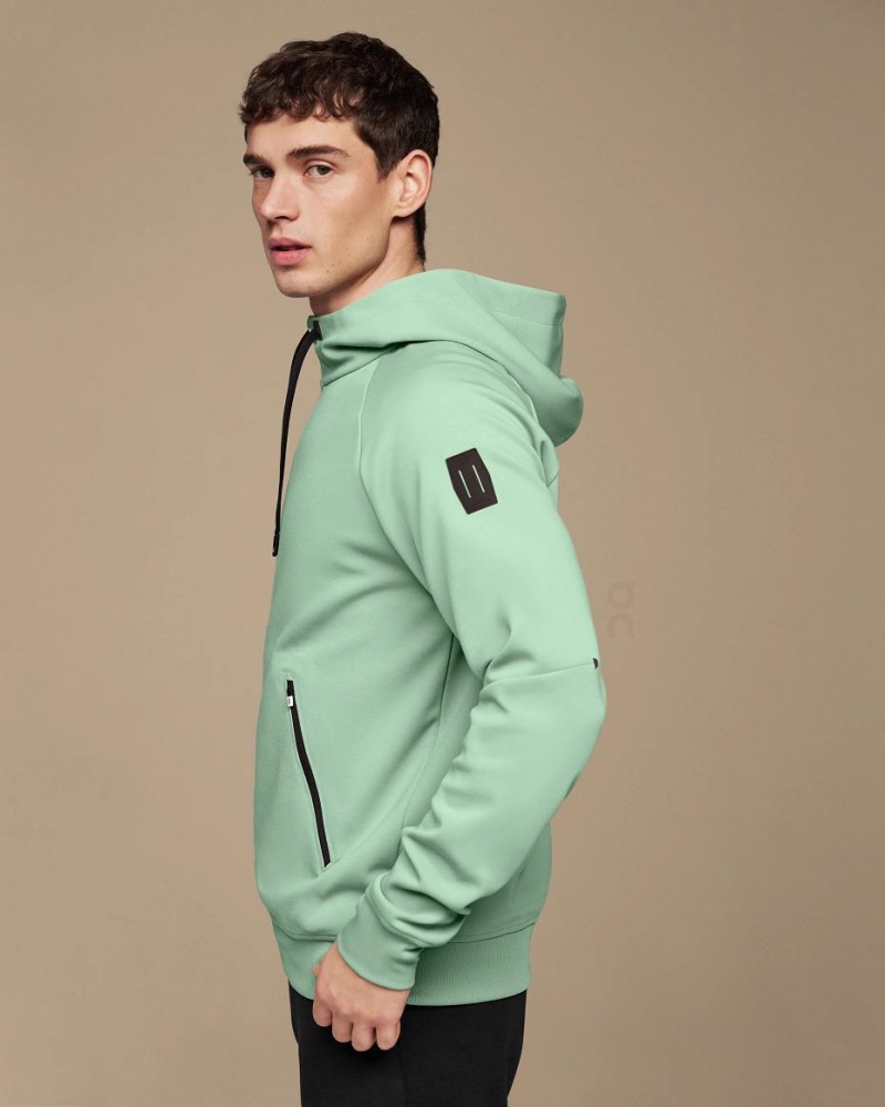 Turquoise On Zipped Men\'s Hoodie | USA_ON9099